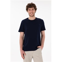 Erkek Regular Fit Bisiklet Yaka Lacivert Basic Tişört