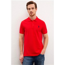 Erkek Kırmızı Basic Polo Yaka Tişört