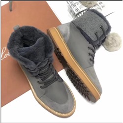 Зимние кожанные ботинки Loro piana  2022  Экспорт.