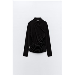 DRAPED VISCOSE T-SHIRT