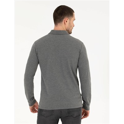 Antrasit Melanj Slim Fit Basic Sweatshirt
