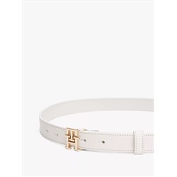 Monogram Buckle Leather Belt