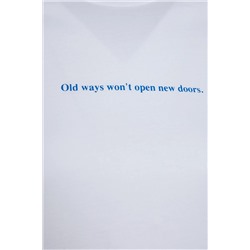 Beyaz Regular Fit Bisiklet Yaka Slogan Baskılı %100 Pamuk Örme Büyük Beden T-Shirt TBBSS23BF00034
