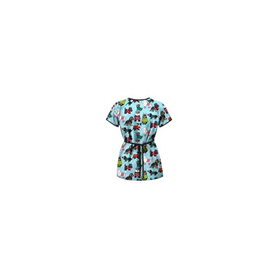 UA Best Dressed Pooch Amazing Aqua Mock Wrap Scrub Top