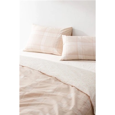 Blanch King Size %100 Pamuk Ranforce Baskılı Nevresim Takımı - Bej