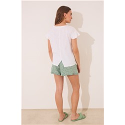 Pijama corto 100% algodón marfil