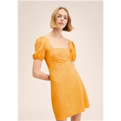 Vestido fluido manga abullonada -  Mujer | MANGO OUTLET España