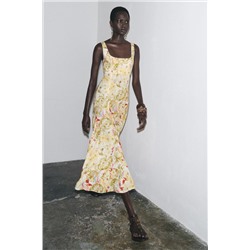 ZW COLLECTION PRINTED LINEN BLEND DRESS