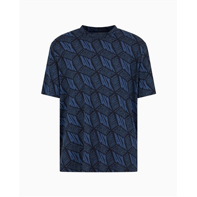 REGULAR FIT T-SHIRT WITH 3D EFFECT PRINT IN ASV COTTON