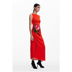 Vestido asimétrico orquídea