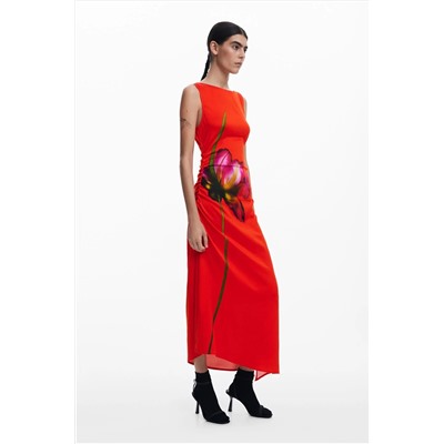 Vestido asimétrico orquídea