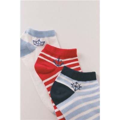 Pack 3 calcetines cortos print marineros