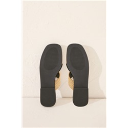 Sandalias rafia tiras cruzadas negro