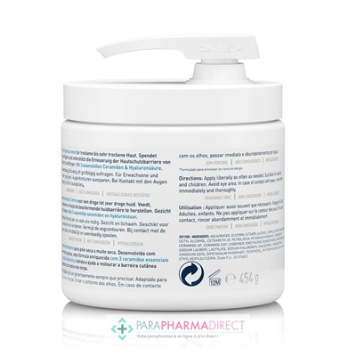 Cerave Baume Hydratant - Peaux Sèches à Très Sèches 454ml pot pompe