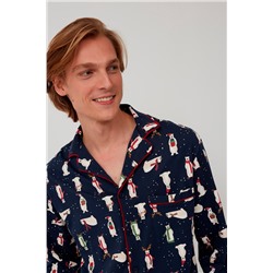 Pijama Azul marino y blanco