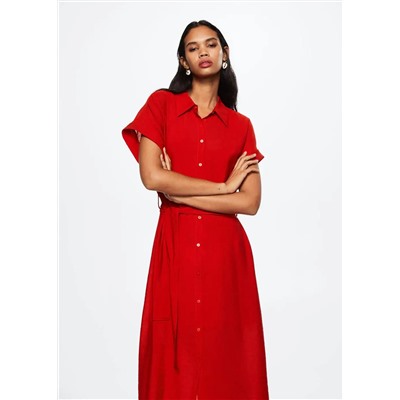 Vestido camisero cinturón -  Mujer | MANGO OUTLET España