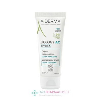 A-Derma Biology AC Hydra Crème Compensatrice Ultra Apaisante BIO 40ml