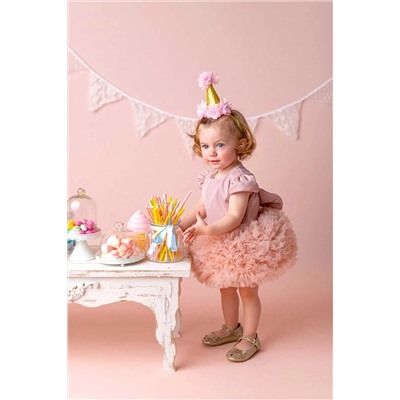 magu Kız Bebek Pudra Tütülü Elbise Queen New Candy MaguP