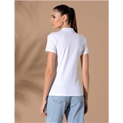 Beyaz Slim Fit Polo Yaka Basic Tişört