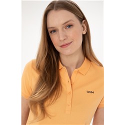 Kadın Turuncu Basic Polo Yaka Tişört