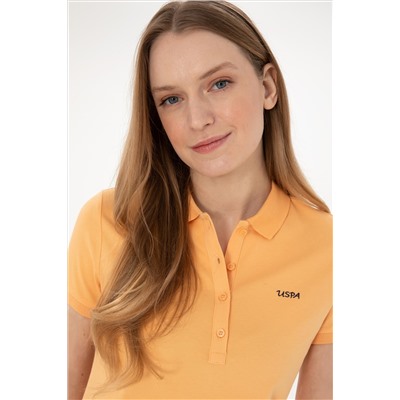 Kadın Turuncu Basic Polo Yaka Tişört