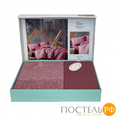 Постельное белье "Карвен" ранфорс евро Risa Dusty Rose v-2