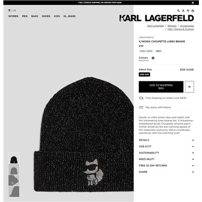 Karl Lagerfel*d женская шерстяная шапка,  экспорт