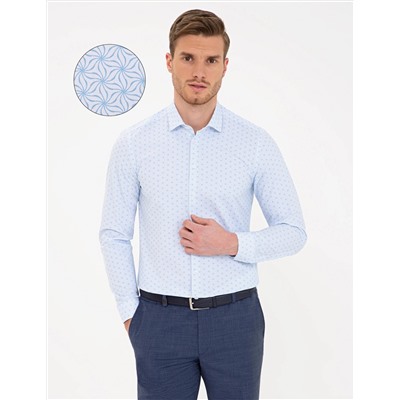 Açık Mavi Slim Fit Uzun Kollu Gömlek
