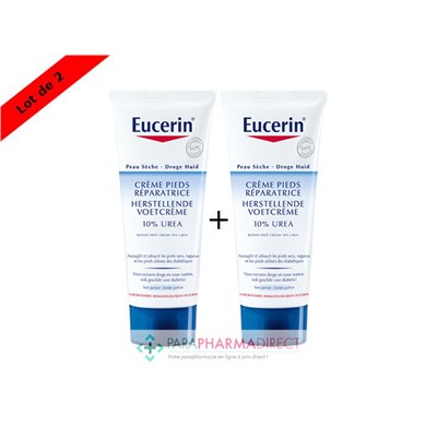 Eucerin Peau Sèche Crème Pieds Réparatrice 10% d'Urée 2x100mlLot  × 2