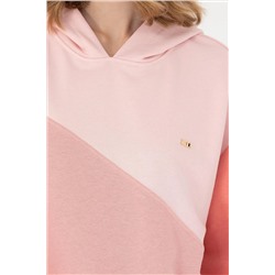 Kadın Somon Kapüşonlu Sweatshirt