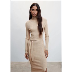 Vestido canalé nudo -  Mujer | MANGO OUTLET España