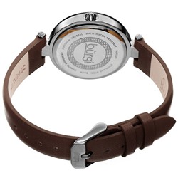 Burgi  Ladies Glitter Ombre Swarovski Crystal Dial Genuine Leather Strap Watch