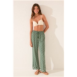 Pantalón largo viscosa estampado geométrico