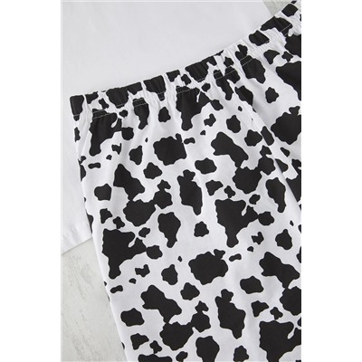 Ekru Animal Desenli Örme Pijama Takımı TBBSS25AI00066