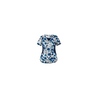 UA Beautiful Bloom Navy Print Scrub Top