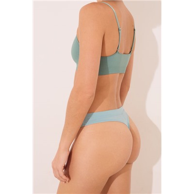 Tanga fruncido verde