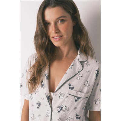 Pijama camisero 100% algodón Snoopy