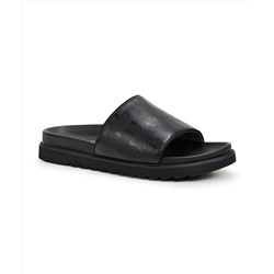 MEN'S LEATHER MONOGRAM SLIDE