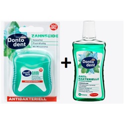 Zahnseide antibakteriell, 100 m  + Mundspülung antibakterielle Mundhygiene, 500 ml