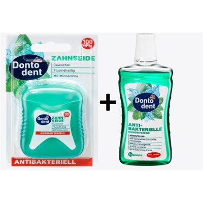 Zahnseide antibakteriell, 100 m  + Mundspülung antibakterielle Mundhygiene, 500 ml