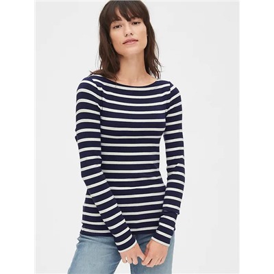 Modern Long Sleeve Boatneck T-Shirt