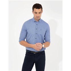 Lacivert Slim Fit Oxford Gömlek