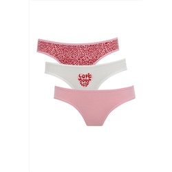 Defacto Fall In Love 3'lü Brazilian Paketli Slip Külot A6914AX23SM