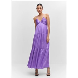 Vestido satinado fruncido