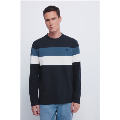 Camiseta manga larga piqué cortes