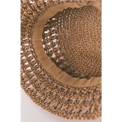 Sombrero bucket crochet beige