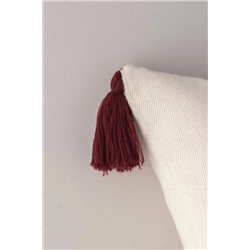 Ronnet %100 Pamuk Kırlent Kılıfı - Bej/Kırmızı - 45x45 cm