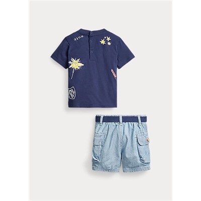 Baby Boy Tee, Belt & Short Set