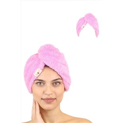 HeriyaTekli Paket Mikrofiber Saç Havlusu – 2 Düğmeli Saç Kurutma Bonesi – Baş Havlusu