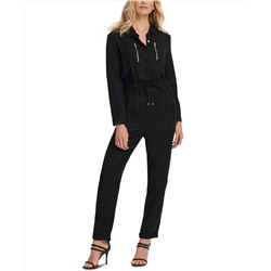DKNY Drawstring-Waist Cuffed-Hem Jumpsuit